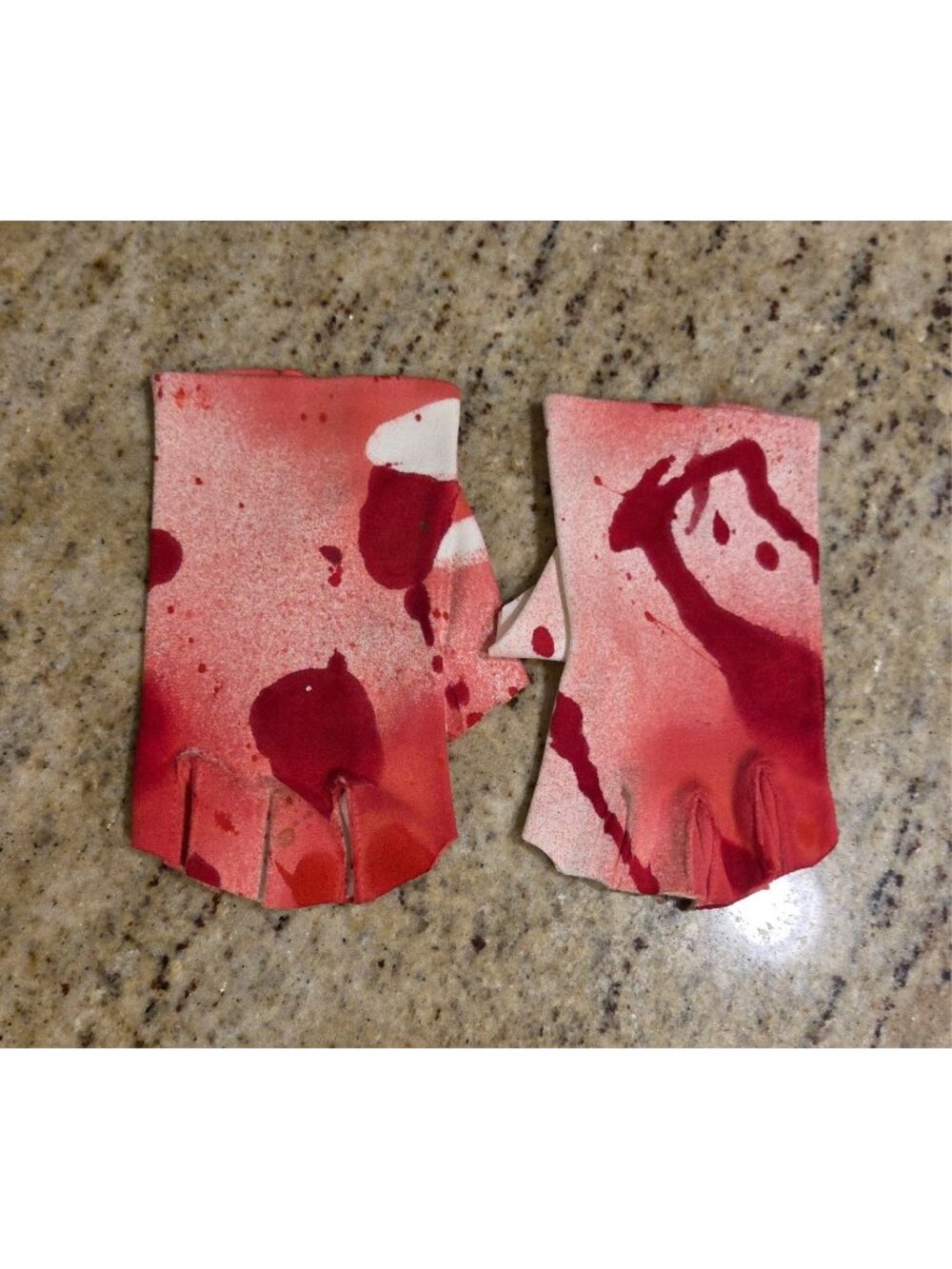 Women's Size S Fingerless Blood Soaked Stain Spatter Gloves Costume Horror